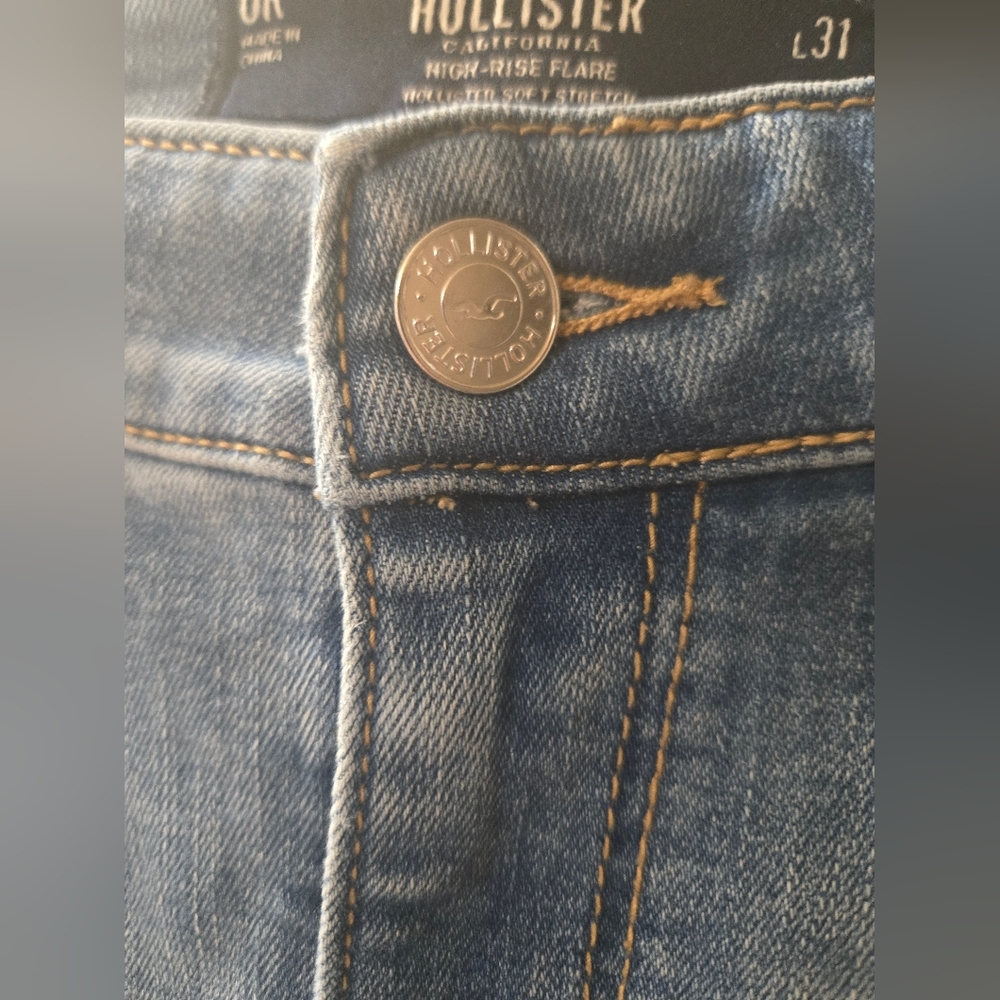 Hollister Blue Flare Patchwork Jeans - image 5